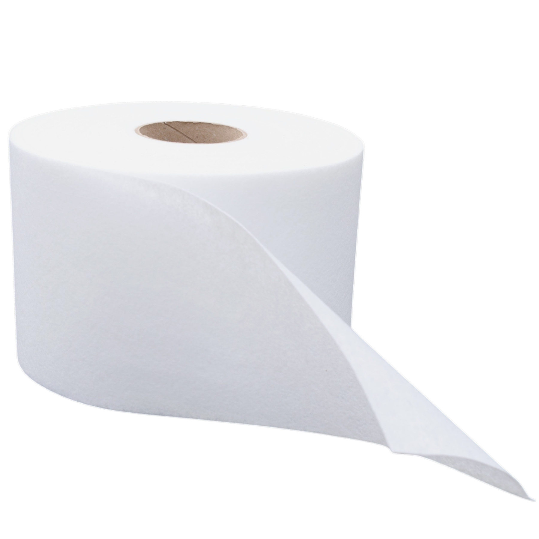 Rotolo verticale di tessuto non tessuto in poliestere 110 g/m², 15 cm × 50 m, con velo parzialmente srotolato