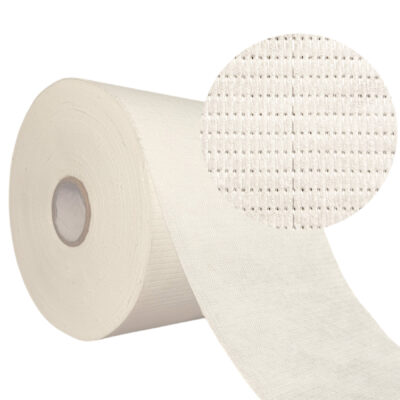 Polyestervlies 120 g/m² – Rolle 15 cm × 50 m weiß mit mikroperforierter Struktur für Dachabdichtung
